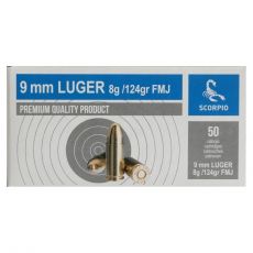 9mm Luger STV Scorpio 124gr FMJ - balení 250ks