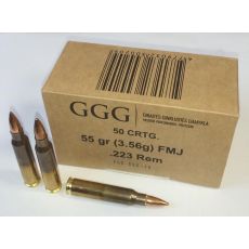 GGG náboj .223 REM - FMJ 55grn - PAPÍROVÉ BALENÍ 50 ks